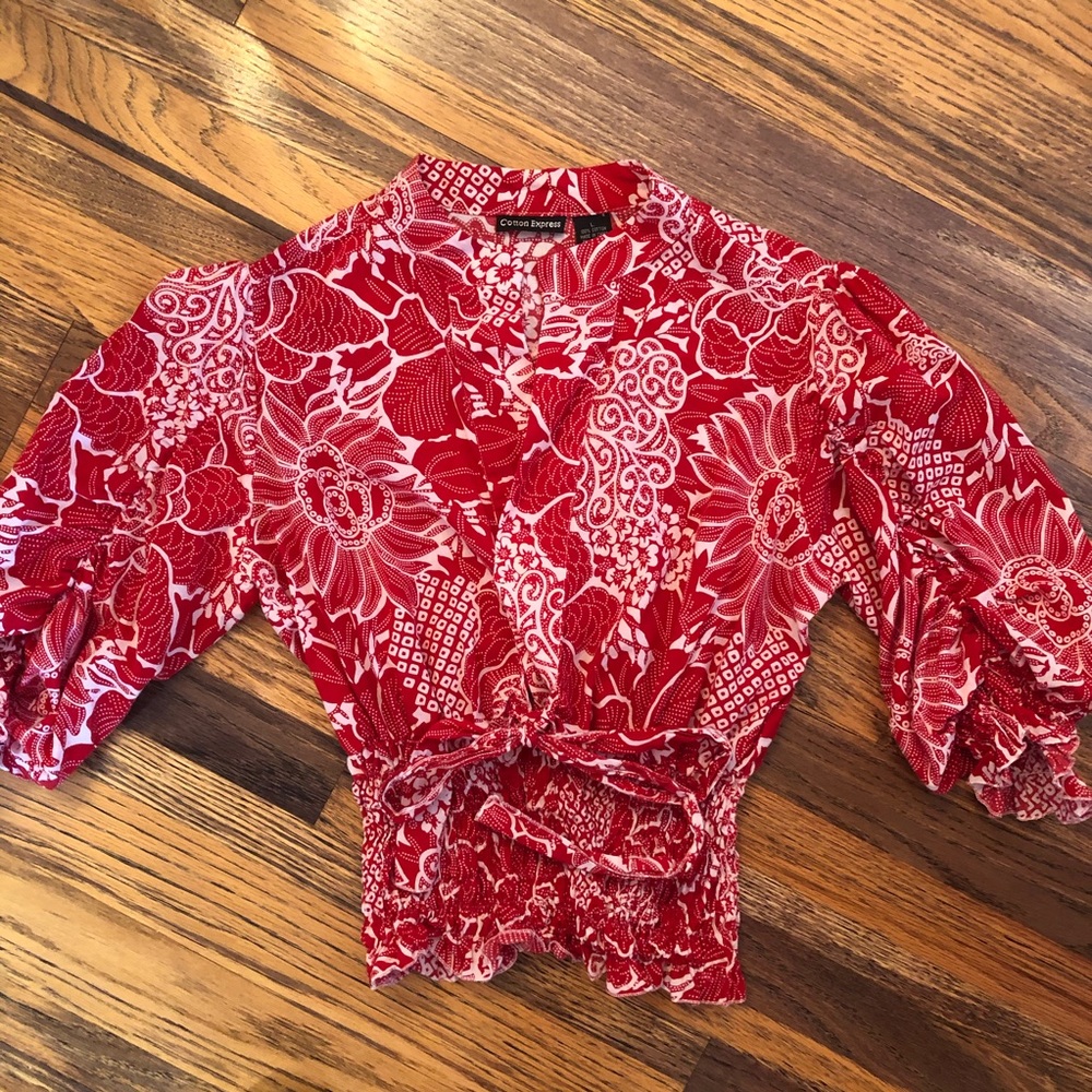 Fun Poofy Top with Tie Waist